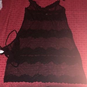 Black fitted lingerie.